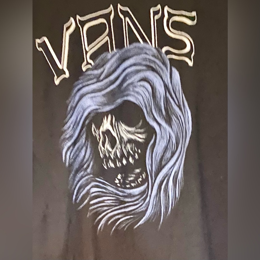 Vans Black and Blue Skull Graphic Long Sleeve Tee - Picture 3 of 6